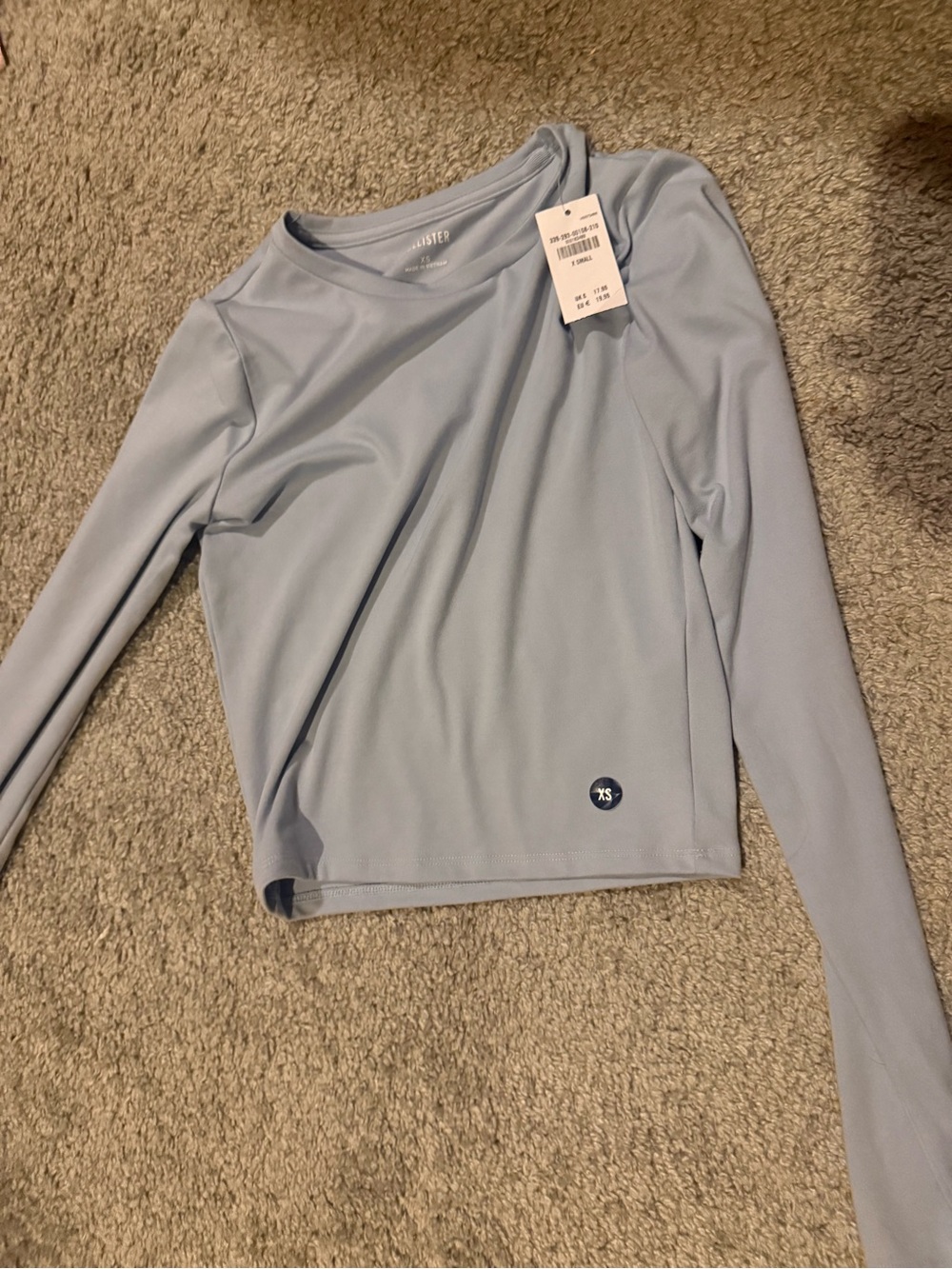 Hollister Women's Pale Blue Long Sleeve Crew Top- NEVER WORN